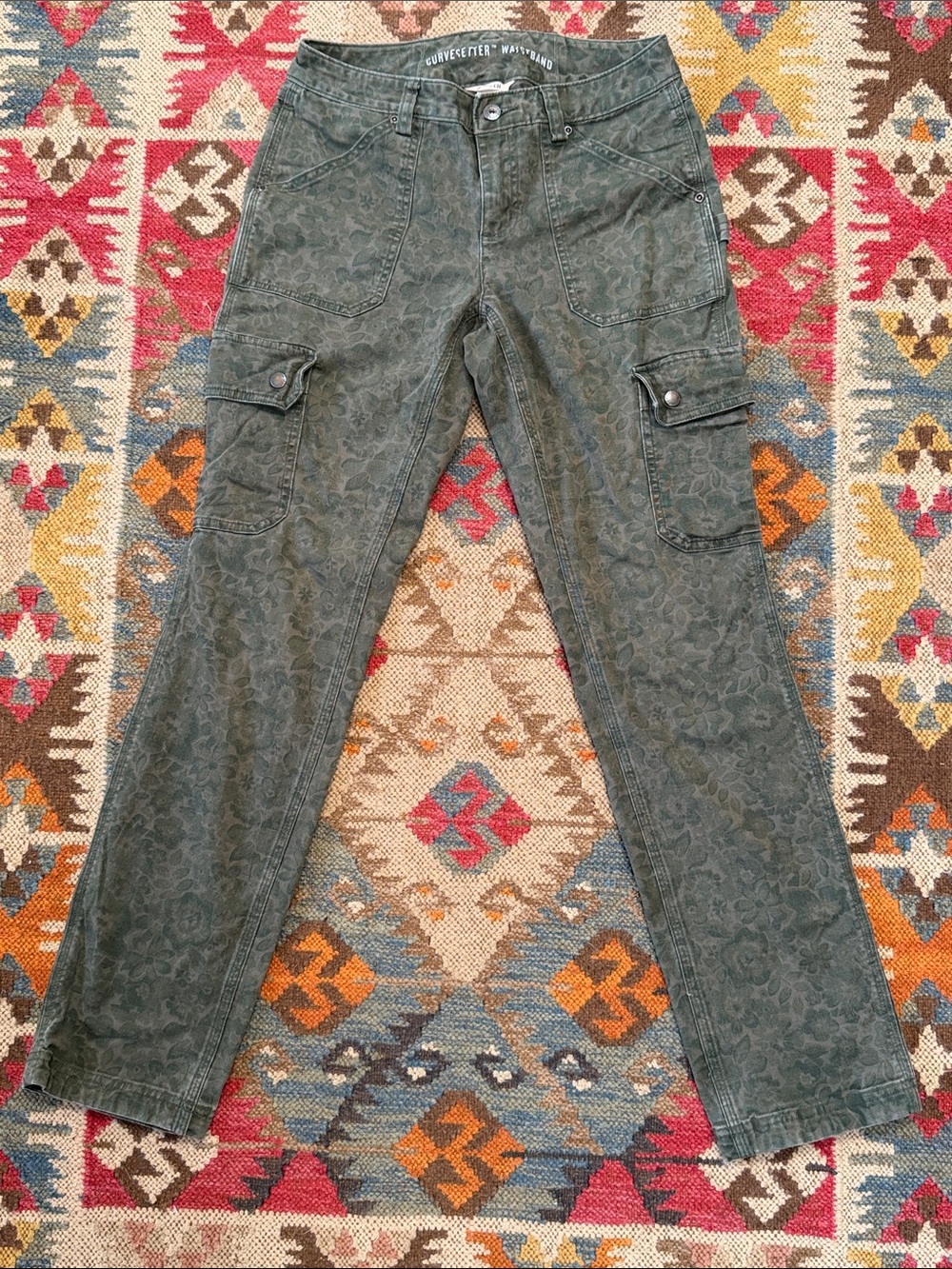 Gorpcore Duluth Slim Cargo Pants Olive Floral 4 * Make An Offer *
